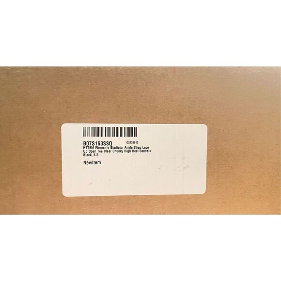 HTTEM chegong Women's Gladiator Ankle Strap Lace Up Open Toe Clear Chunky High H - Picture 7 of 7